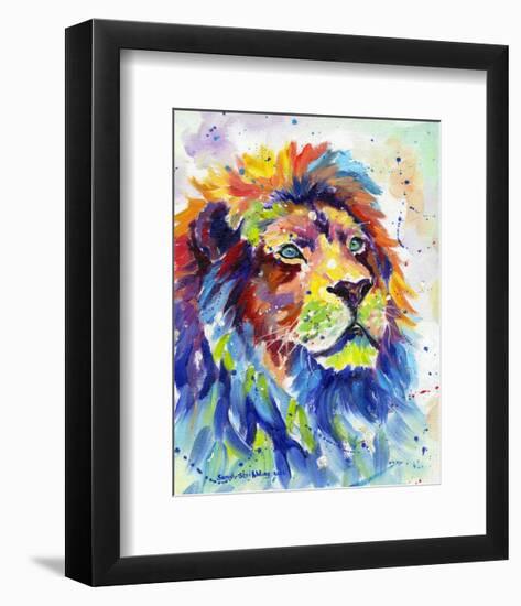 Colorful African Lion-Sarah Stribbling-Framed Art Print