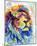 Colorful African Lion-Sarah Stribbling-Mounted Art Print