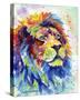 Colorful African Lion-Sarah Stribbling-Stretched Canvas