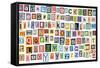 Colorful Alphabet Made Of Magazine Clippings And Letters . Isolated On White-donatas1205-Framed Stretched Canvas