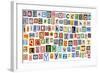 Colorful Alphabet Made Of Magazine Clippings And Letters . Isolated On White-donatas1205-Framed Art Print