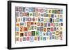 Colorful Alphabet Made Of Magazine Clippings And Letters . Isolated On White-donatas1205-Framed Art Print