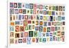 Colorful Alphabet Made Of Magazine Clippings And Letters . Isolated On White-donatas1205-Framed Art Print