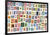 Colorful Alphabet Made Of Magazine Clippings And Letters . Isolated On White-donatas1205-Framed Art Print