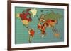 Colorful and Detailed World Map with All Countries. Cartography Collection. Vector Illustration. Ea-dalmingo-Framed Art Print