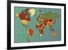 Colorful and Detailed World Map with All Countries. Cartography Collection. Vector Illustration. Ea-dalmingo-Framed Art Print