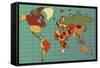 Colorful and Detailed World Map with All Countries. Cartography Collection. Vector Illustration. Ea-dalmingo-Framed Stretched Canvas