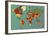 Colorful and Detailed World Map with All Countries. Cartography Collection. Vector Illustration. Ea-dalmingo-Framed Art Print