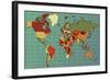 Colorful and Detailed World Map with All Countries. Cartography Collection. Vector Illustration. Ea-dalmingo-Framed Art Print