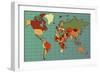 Colorful and Detailed World Map with All Countries. Cartography Collection. Vector Illustration. Ea-dalmingo-Framed Premium Giclee Print