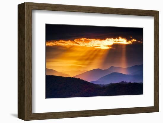 Colorful Autumn Sunrise over the Smoky Mountains-Dean Fikar-Framed Photographic Print