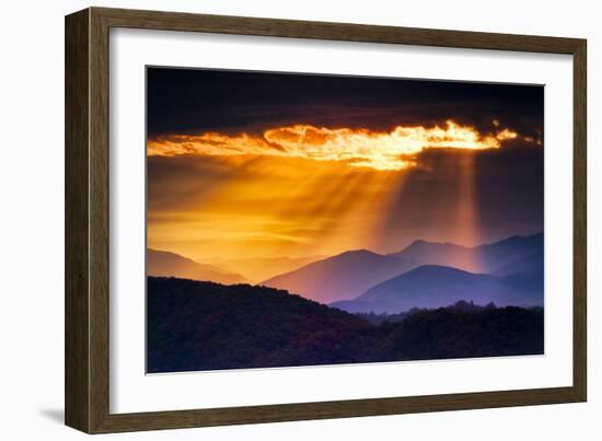 Colorful Autumn Sunrise over the Smoky Mountains-Dean Fikar-Framed Photographic Print