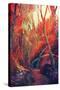 Colorful Autumnal Forest with Fantasy Trees,Scenery Illustration Painting-Tithi Luadthong-Stretched Canvas