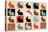 Colorful-Baby-Rabbits 10000-Mark Ashkenazi-Stretched Canvas