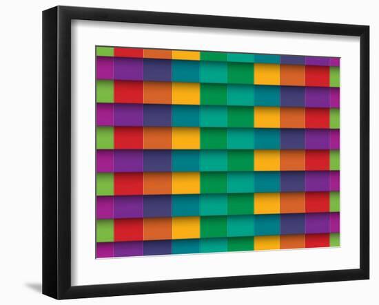 Colorful Background With Horizontal Lines-maxmitzu-Framed Art Print