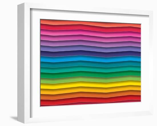 Colorful Background With Horizontal Wave Lines-maxmitzu-Framed Art Print