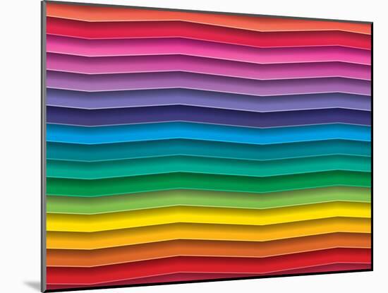 Colorful Background With Horizontal Wave Lines-maxmitzu-Mounted Art Print