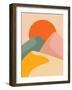 Colorful Background with Landscape, Abstract Mountains. Abstract Colored Backdrop with Hand-Drawn E-OvochevaZhanna-Framed Photographic Print