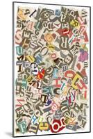 Colorful Background With Letters Torn From Newspapers And Magazines Rough Edges, Messy Look-NinaMalyna-Mounted Art Print