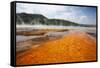 Colorful Bacteria Mat Surrounding Grand Prismatic Spring-CrackerClips Stock Media-Framed Stretched Canvas