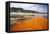 Colorful Bacteria Mat Surrounding Grand Prismatic Spring-CrackerClips Stock Media-Framed Stretched Canvas