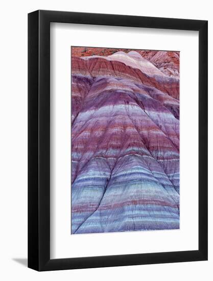 Colorful Bands of Layered Sediment in the Vermillion Cliffs NM, Utah-Chuck Haney-Framed Photographic Print