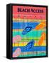 Colorful Beach Access-Julie DeRice-Framed Stretched Canvas