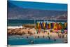 Colorful Beach Huts, Muizenberg Beach, Cape Town, South Africa, Africa-Laura Grier-Stretched Canvas