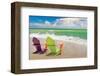 Colorful Beach Lounge Chairs-null-Framed Art Print