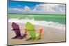 Colorful Beach Lounge Chairs-null-Mounted Art Print