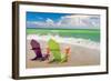 Colorful Beach Lounge Chairs-null-Framed Art Print