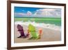 Colorful Beach Lounge Chairs-null-Framed Art Print