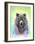 Colorful Bear Illustration. Bright Poster-Sovka-Framed Art Print