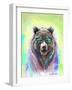 Colorful Bear Illustration. Bright Poster-Sovka-Framed Art Print