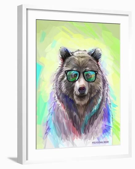 Colorful Bear Illustration. Bright Poster-Sovka-Framed Art Print