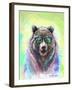 Colorful Bear Illustration. Bright Poster-Sovka-Framed Art Print