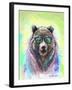 Colorful Bear Illustration. Bright Poster-Sovka-Framed Art Print