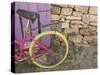 Colorful Bicycle on Salt Cay Island, Turks and Caicos, Caribbean-Walter Bibikow-Stretched Canvas