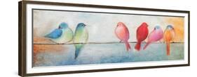 Colorful Birds On A Wire-Kimberly Allen-Framed Premium Giclee Print