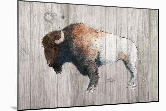 Colorful Bison Dark Brown on Wood-Avery Tillmon-Mounted Art Print