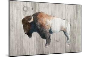 Colorful Bison Dark Brown on Wood-Avery Tillmon-Mounted Art Print