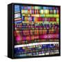 Colorful Blankets at Indigenous Market in Pisac, Peru-Miva Stock-Framed Stretched Canvas