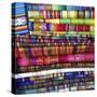 Colorful Blankets at Indigenous Market in Pisac, Peru-Miva Stock-Stretched Canvas