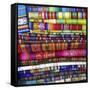 Colorful Blankets at Indigenous Market in Pisac, Peru-Miva Stock-Framed Stretched Canvas