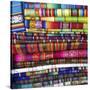 Colorful Blankets at Indigenous Market in Pisac, Peru-Miva Stock-Stretched Canvas