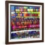 Colorful Blankets at Indigenous Market in Pisac, Peru-Miva Stock-Framed Photographic Print