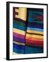 Colorful Blankets in the Artisans Market, Progreso, Yucatan, Mexico-Julie Eggers-Framed Photographic Print