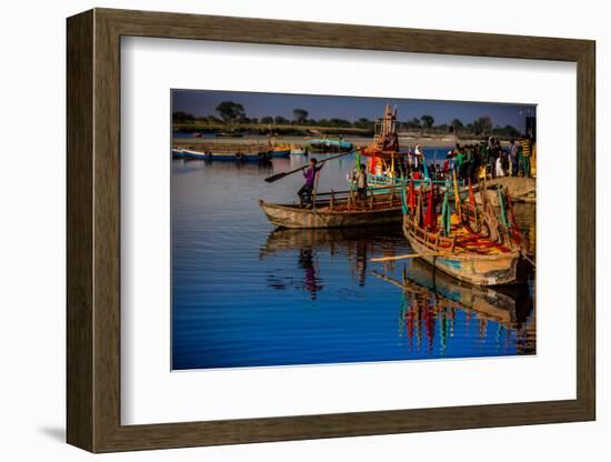 Colorful Boats at the Holi Festival, Vrindavan, Uttar Pradesh, India, Asia-Laura Grier-Framed Photographic Print