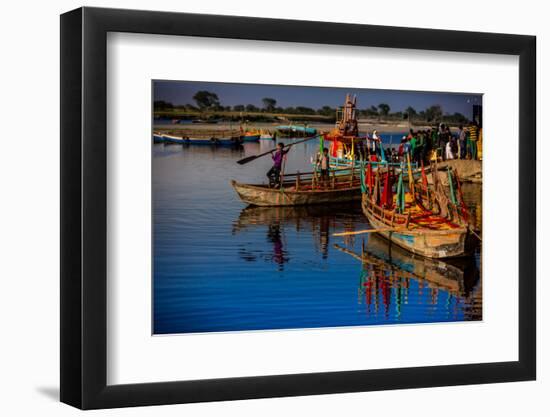 Colorful Boats at the Holi Festival, Vrindavan, Uttar Pradesh, India, Asia-Laura Grier-Framed Photographic Print