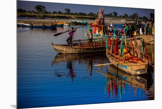 Colorful Boats at the Holi Festival, Vrindavan, Uttar Pradesh, India, Asia-Laura Grier-Mounted Premium Photographic Print